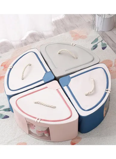 27L Oxford Cloth Corner Storage Organizer, Multi-Purpose Clothing &amp; Supply Storage Box Organizer (W49 x D38 x H23)cm - Beige