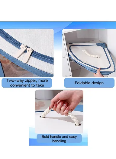 27L Oxford Cloth Corner Storage Organizer, Multi-Purpose Clothing &amp; Supply Storage Box Organizer (W49 x D38 x H23)cm - Beige