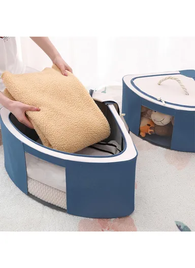 27L Oxford Cloth Corner Storage Organizer, Multi-Purpose Clothing &amp; Supply Storage Box Organizer (W49 x D38 x H23)cm - Beige