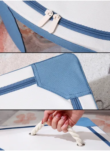 27L Oxford Cloth Corner Storage Organizer, Multi-Purpose Clothing &amp; Supply Storage Box Organizer (W49 x D38 x H23)cm - Beige