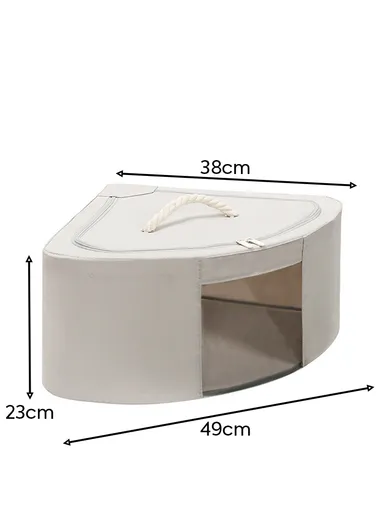 27L Oxford Cloth Corner Storage Organizer, Multi-Purpose Clothing &amp; Supply Storage Box Organizer (W49 x D38 x H23)cm - Beige