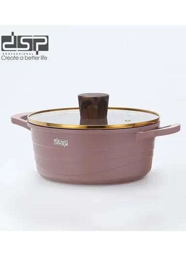 16 Pieces Set Die-Casting Non-Stick Aluminum Casserole with Apron, Spatulas &amp; Gloves CA018-S01 - Pink