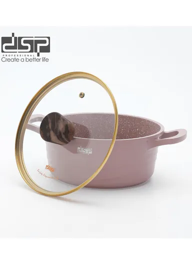 16 Pieces Set Die-Casting Non-Stick Aluminum Casserole with Apron, Spatulas &amp; Gloves CA018-S01 - Pink