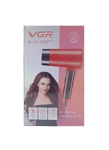 1600-2000W Professional Foldable Hair Dryer, Low Noise Adjustable Heat &amp; Speed Double Protection Circuit Hair Dryer V-426