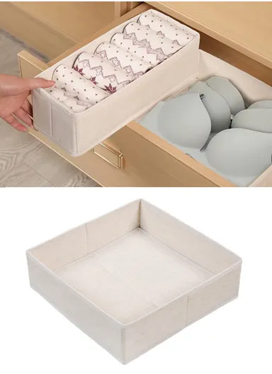 Closet Mesh Storage Tray Organizer, Multi-Use Supply &amp; Clothing Storage (L32 x W32 x H10)cm - Beige