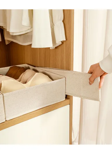 Closet Mesh Storage Tray Organizer, Multi-Use Supply &amp; Clothing Storage (L32 x W32 x H10)cm - Beige