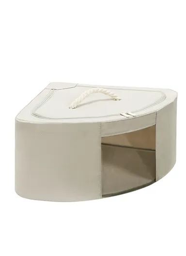 48L Oxford Cloth Corner Storage Organizer, Multi-Purpose Clothing &amp; Supply Storage Box Organizer (W63 x D47 x H28)cm - Beige