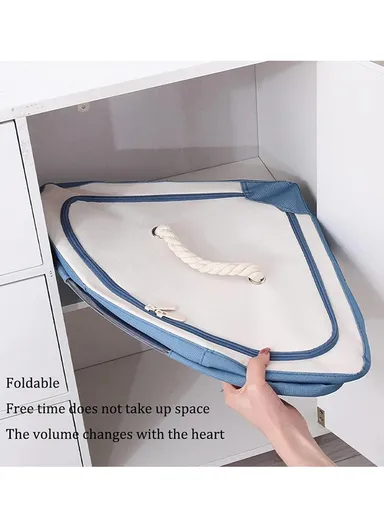 48L Oxford Cloth Corner Storage Organizer, Multi-Purpose Clothing &amp; Supply Storage Box Organizer (W63 x D47 x H28)cm - Beige