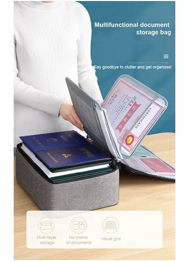 4-Layer Wide-open Portable Organizer Storage Bag with Handle &amp; Zipper Closure (L37 x W27 x T10)cm - Somo