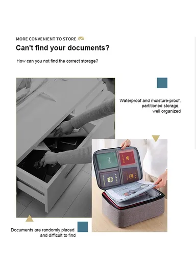 4-Layer Wide-open Portable Organizer Storage Bag with Handle &amp; Zipper Closure (L37 x W27 x T10)cm - Somo