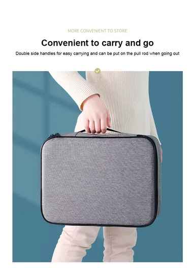 4-Layer Wide-open Portable Organizer Storage Bag with Handle &amp; Zipper Closure (L37 x W27 x T10)cm - Somo