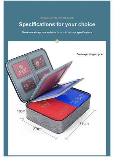 4-Layer Wide-open Portable Organizer Storage Bag with Handle &amp; Zipper Closure (L37 x W27 x T10)cm - Yellow