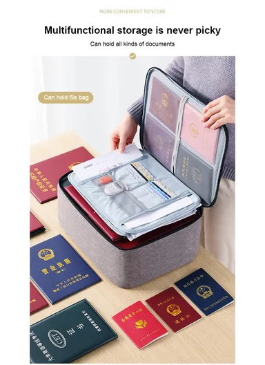 3-Layer Wide-open Portable Organizer Storage Bag with Handle &amp; Zipper Closure (L37 x W27 x T10)cm - Yellow