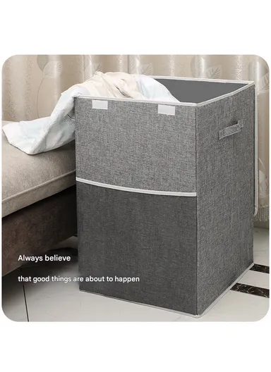 Foldable Oxford Fabric Storage Box Organizer, Multi-Use Sturdy Clothing &amp; Supply Organizer with Lid &amp; Handles (W34 x D34 x H56)cm - Red