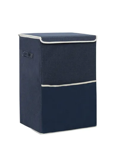 Foldable Oxford Fabric Storage Box Organizer, Multi-Use Sturdy Clothing &amp; Supply Organizer with Lid &amp; Handles (W34 x D34 x H56)cm - Blue