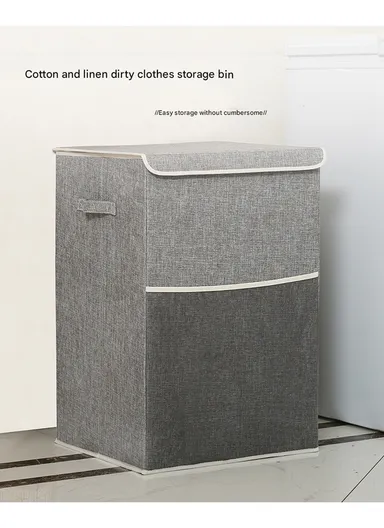 Foldable Oxford Fabric Storage Box Organizer, Multi-Use Sturdy Clothing &amp; Supply Organizer with Lid &amp; Handles (W34 x D34 x H56)cm - Blue