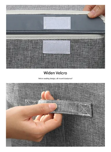 Foldable Oxford Fabric Storage Box Organizer, Multi-Use Sturdy Clothing &amp; Supply Organizer with Lid &amp; Handles (W34 x D34 x H56)cm - Blue