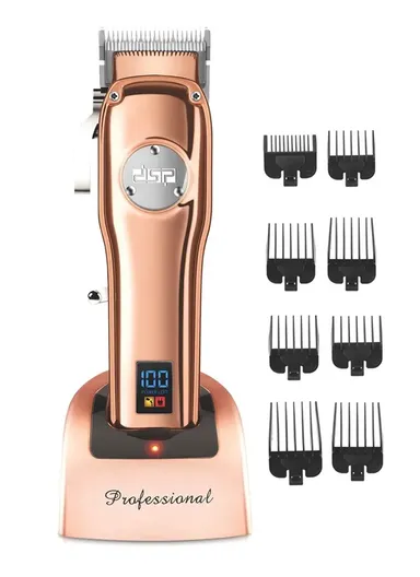 2000mAh 5W Rechargeable Hair Clipper with Charging Base, Professional Hair Clipper with Guide Comb &amp; Plug-in-Play Feature 91318