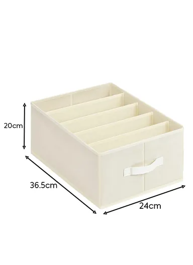 5-Layer Storage Box Organizer, Multi-Use Clothes &amp; Accessories Organizer (L36.5 x W24 x H20)cm - Beige