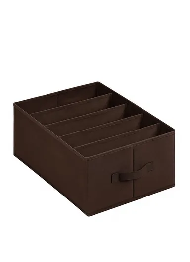 5-Layer Storage Box Organizer, Multi-Use Clothes &amp; Accessories Organizer (L36.5 x W24 x H20)cm - Brown