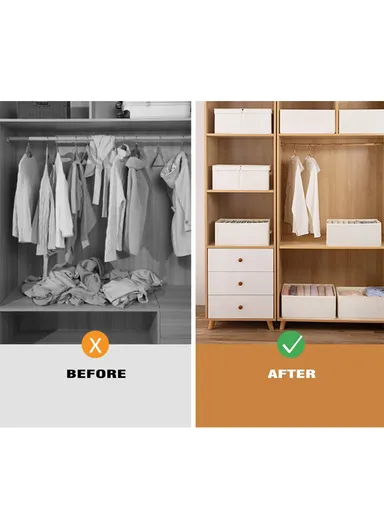 7-Layer Storage Box Organizer, Multi-Use Clothes &amp; Accessories Organizer (L36 x W18 x H30)cm - Beige