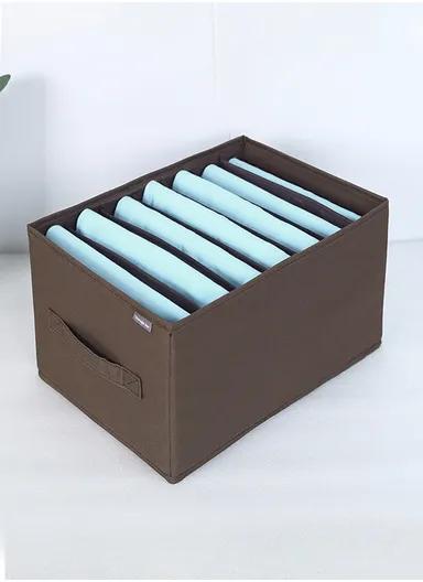 7-Layer Storage Box Organizer, Multi-Use Clothes &amp; Accessories Organizer (L36 x W18 x H30)cm - Brown