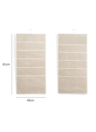 5-Layer Hanging Pocket Storage Organizer, Multi-Use Pocket Space Saving Organizer (L81 x W40)cm - Beige