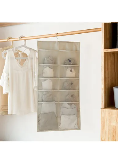 5-Layer Hanging Pocket Storage Organizer, Multi-Use Pocket Space Saving Organizer (L81 x W40)cm - Beige