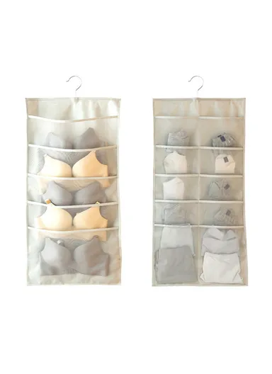 5-Layer Hanging Pocket Storage Organizer, Multi-Use Pocket Space Saving Organizer (L81 x W40)cm - Beige
