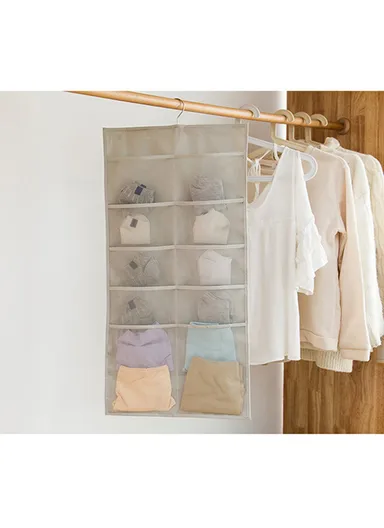 5-Layer Hanging Pocket Storage Organizer, Multi-Use Pocket Space Saving Organizer (L81 x W40)cm - Beige