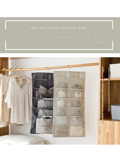 5-Layer Hanging Pocket Storage Organizer, Multi-Use Pocket Space Saving Organizer (L81 x W40)cm - Beige