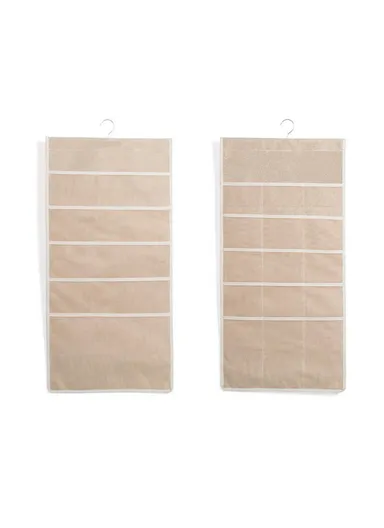 5-Layer Hanging Pocket Storage Organizer, Multi-Use Pocket Space Saving Organizer (L81 x W40)cm - Beige