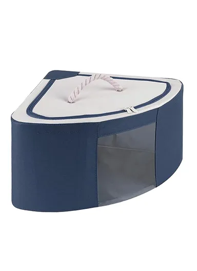 48L Oxford Cloth Corner Storage Organizer, Multi-Purpose Clothing &amp; Supply Storage Box Organizer (W62 x D47 x H28)cm - Dark Blue