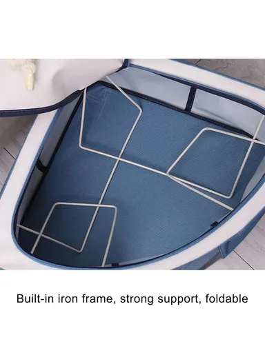 48L Oxford Cloth Corner Storage Organizer, Multi-Purpose Clothing &amp; Supply Storage Box Organizer (W62 x D47 x H28)cm - Dark Blue