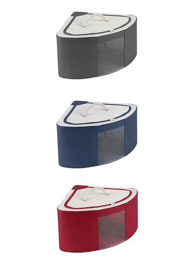 48L Oxford Cloth Corner Storage Organizer, Multi-Purpose Clothing &amp; Supply Storage Box Organizer (W62 x D47 x H28)cm - Dark Blue