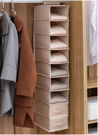 9-Layer Oxford Fabric Hanging Storage Bag, Multi-Use Wall Hanging Organizer (W20 x D30 x H108)cm - Red