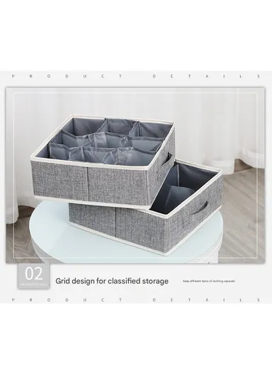 2-Drawers Oxford Cloth Storage Organizer with 9-Layers &amp; 4-Layers Compartments,  Multi-Use Bathroom Closet Drawers Organizer (W30.5 x D30 x H23.5)cm - Blue