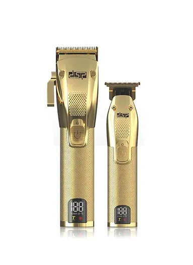 2500mAh Rechargeable Gold Hair Cutting Set, Professional Hair Trimmer &amp; Clipper with Different Size Comb &amp; Brush 80109
