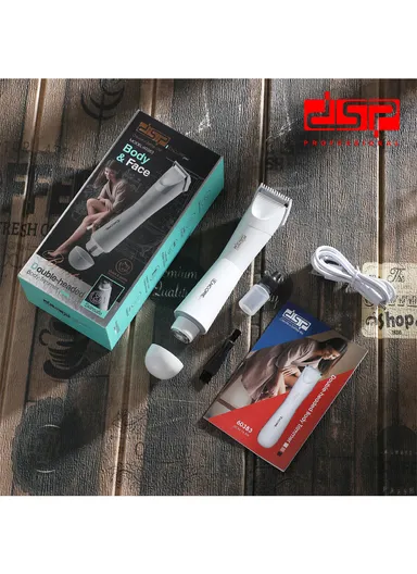 600mAh 5W Rechargeable Double-Headed Body Trimmer, 6000RPM Cordless Body Trimmer with Ceramic Skin-Friendly Blades 60383 - White