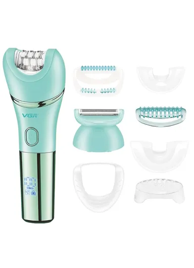 2-in-1 Women's Epilator &amp; Razor, Portable Rechargeable Gentle Epilator V-753 - Green