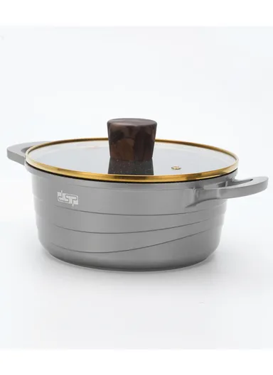 16 Pieces Set Die-Casting Non-Stick Aluminum Casserole with Apron, Spatulas &amp; Gloves CA018-S01 - Grey