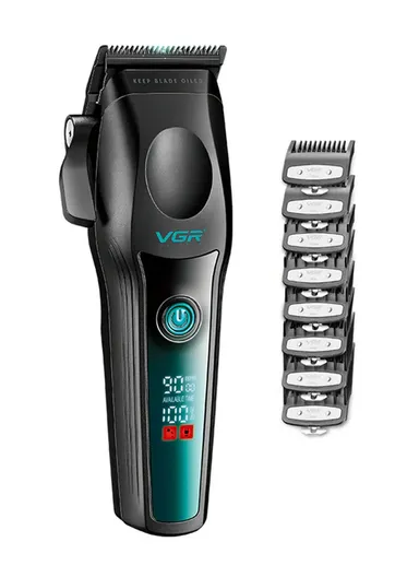 Professional Rechargeable Hair Clipper &amp; Shaver with Adjustable Taper Lever &amp; LED Display V-195