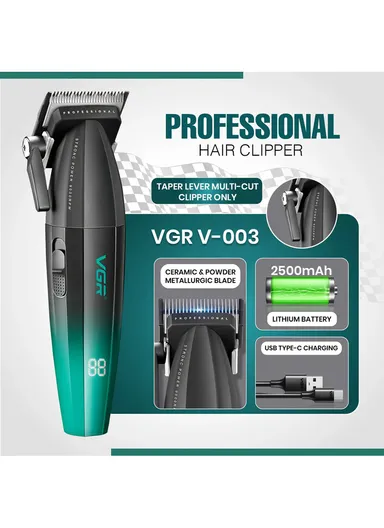 Professional Rechargeable Hair CLIPPER, 5-Level &amp; Dual Speed Adjustable Hair Trimmer with Cord/Cordless Use Function V-003
