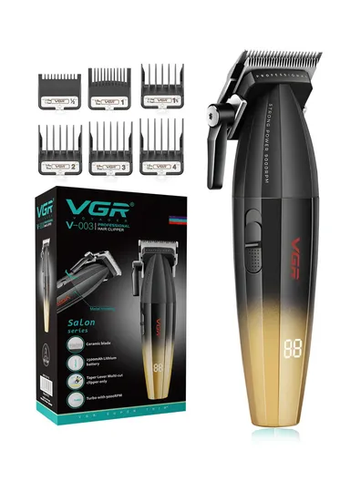 Professional Rechargeable Hair CLIPPER, 5-Level &amp; Dual Speed Adjustable Hair Trimmer with Cord/Cordless Use Function V-003
