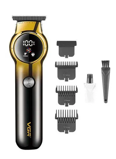 Professional Rechargeable Hair Clipper, Ceramic Blades Hair Clipper with Corded &amp; Cordless with LED Display &amp;Turbo Mode V-989