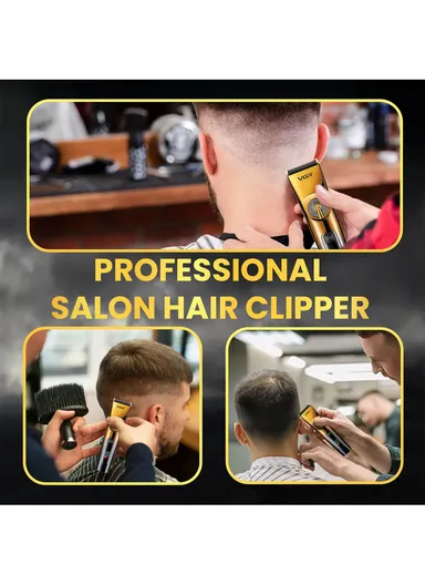 Rechargeable Professional Hair Clipper, Waterproof Ceramic &amp; Titanium Blade Hair Clipper with LED Display &amp; Guiding Comb V-663
