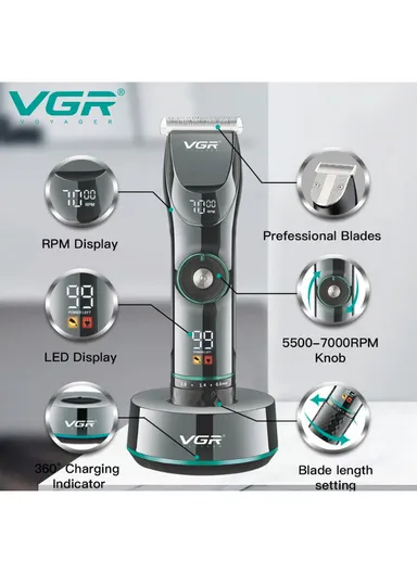 2-in-1 Professional Rechargeable Hair Clipper and Trimmer, Cordless Adjustable Haircut Machine Hair Trimmer V-256