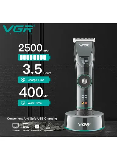 2-in-1 Professional Rechargeable Hair Clipper and Trimmer, Cordless Adjustable Haircut Machine Hair Trimmer V-256