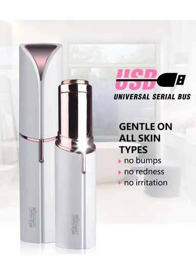 350mAh 1W Rechargeable Facial Hair Remover with Built-in Light, Portable Facial Hair Epilator (L10 x W2)cm 70081 - Pink