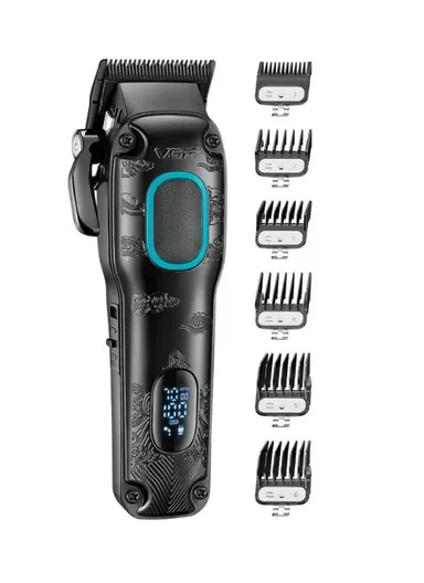 Hair Clipper with Intelligent LED Digital Display, Powerful Motor Noise Reduction Dual Charging Hair Clipper V-016 - Blue
